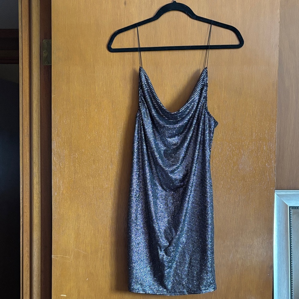 Topshop Metallic Mini Dress